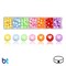 BeadTin Mixed Opaque 7mm Coin Alpha Beads - White Hearts (Box/7 Colors)